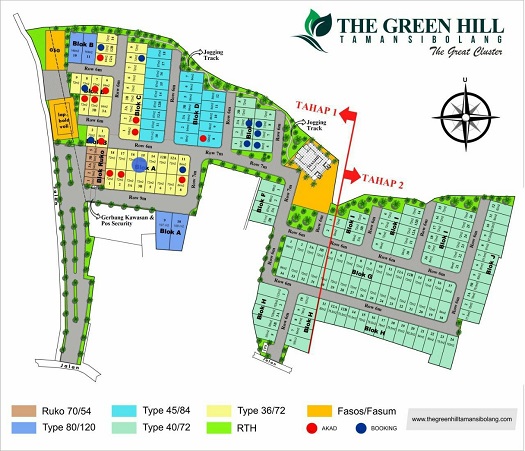 Site Plan The Green Hill Taman si Bolang Perumahan di Bandung